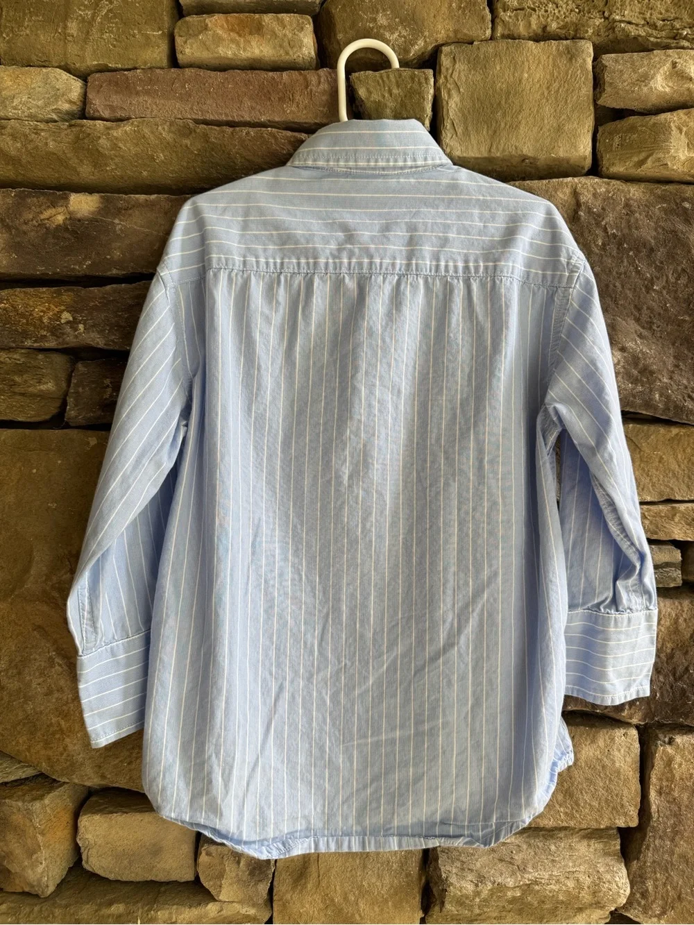 GAP Light Blue and White Striped Kids Button-Up Shirt